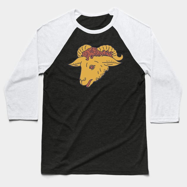 Golden Fleece - Winged Ram - Gold Wool Baseball T-Shirt by DeWinnes